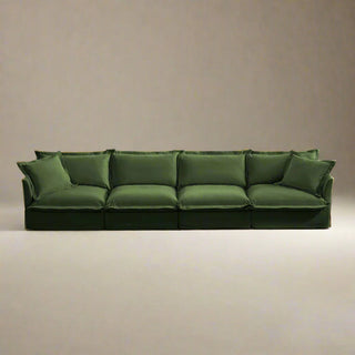 Slipcovered Fluffy Sofa - 4 Seat Dweva