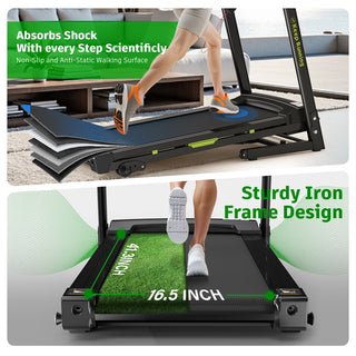Foldable Treadmill with Incline, Folding Treadmill for Home Electric Treadmill Workout Running Machine, Handrail Controls Speed, Pulse Monitor,APP