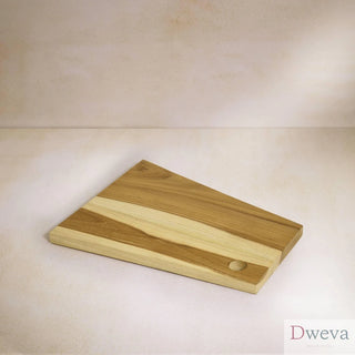 Handmade Teak Wood Cheese/Bread Board Asym-8X10" Dweva