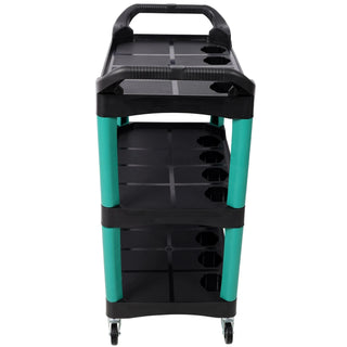 3 Tier Rolling Auto Detail Cart With Wheels,Car Wash Organizer for Detailers Garage, Workshop, Repair Shop, Storage Tool, Green&Black Dweva