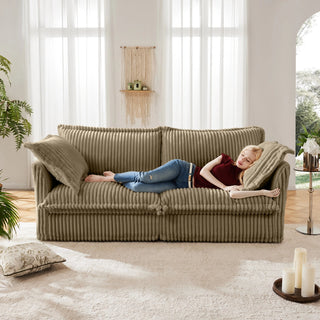 Slipcovered Fluffy Sofa - 2 Seat Dweva