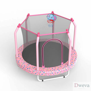 55-inch Trampoline for Kids Indoor & Outdoor Small Toddler Trampoline with Basketball Hoop Dweva