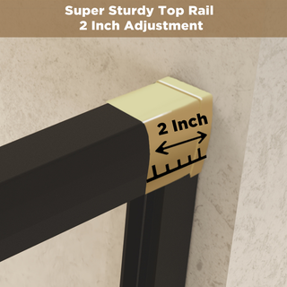 56-60" W × 60" H Tempered Glass with Explosion Proof Film, Aluminum Frame Double Sliding Shower Door, "1/4 (6 mm), Stainless Steel handle, Matte Black Dweva