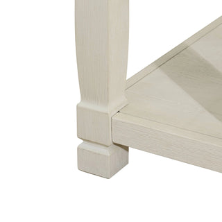 Light Brown MDF Top and White Oak Drawer Living Room Side Table Karo Home