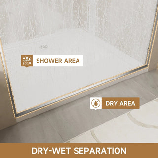 60" W x 72" H Chrome Aluminum Frame Double Sliding Shower Door with 1/4" (6mm) Nano-Coated Clear Tempered Glass and Dual Stainless Steel Handles Dweva