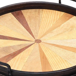Handmade Wooden Round Tray/Décor & Serving Tray/Platter - 23.5" Dweva