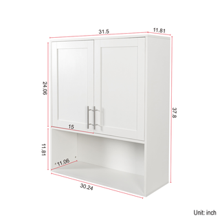 Bathroom Mirror Cabinet - Two Door Wall Cabinet Bathroom Vanity Mirror Cabinet with Facial Tissues Slot and Multifunctional Storage Area Dweva