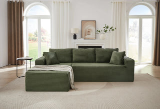 L-Shaped Cloud Sectional Sofa with Deep Seat,No Assembly Required,Modular Couches Sleeper for Living Room,Bedroom,Apartment,Green