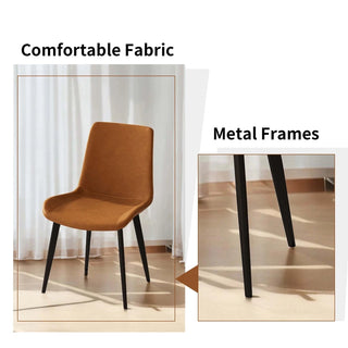 Dining Chairs 4PCS, Modern Kitchen & Dining Room Chairs, Upholstered Faux Leather Cushion Seat and Sturdy Metal Legs Dweva
