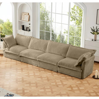 Slipcovered Fluffy Sofa - 4 Seat Dweva