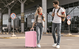 Hardshell Luggage, Lightweight Durable ABS Suitcases with Double Wheels, Expandable 28-inch Checked Luggage 28" (Pink) Dweva