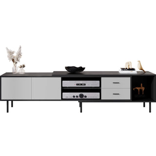 Modern TV Stand for 80'' TV with 2 Doors, Media Console Table, Entertainment Center with Large Storage Cabinet for Living Room, Bedroom