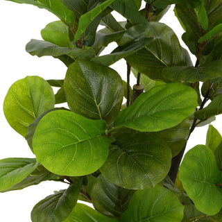 51" Artificial Fiddle Leaf Fig Tree with Black Plastic Pot Dweva