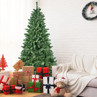 7ft Green Christmas Tree with 400 WiFi-Controlled RGB LED Lights, 1063 PVC Tips, 38 Light Functions, Music Sync, Hinged Structure & Metal Stand – Smart App-Controlled Holiday Tree Dweva