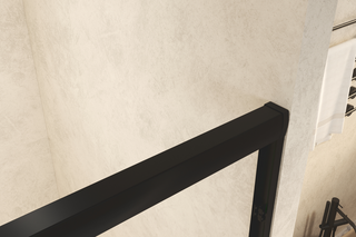 44-48" W × 72" H Tempered Glass with Explosion Proof Film, Aluminum Frame Double Sliding Shower Door, "1/4 (6 mm), Stainless Steel handle, Matte Black Dweva