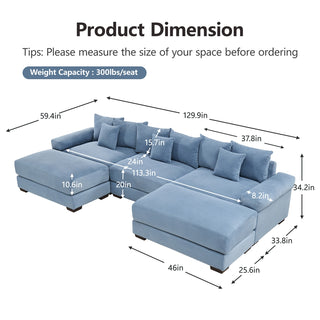 Velora Cloud Modular Sofa - Blue