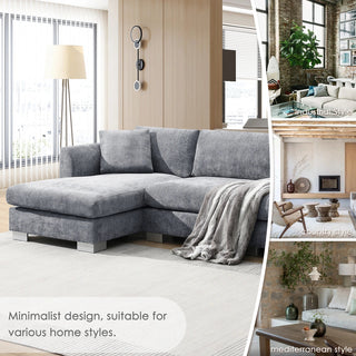 Seren 96" Chenille Cloud Sectional Sofa Dweva