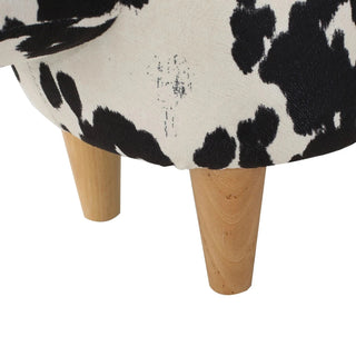 Animal Ottoman/Footstool, Black and White Cow-Shaped Ottoman, Modern Ottoman, Modern Accent Stool Home Decor, Suitable for Living Room, Bedroom, Porch, Garden, Backyard, Balcony Dweva