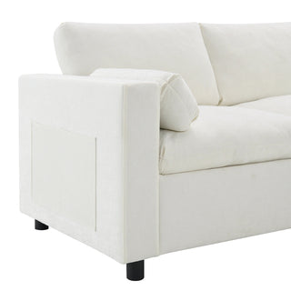86.5'' U-Shaped Sofa with Storage Pockets Dweva