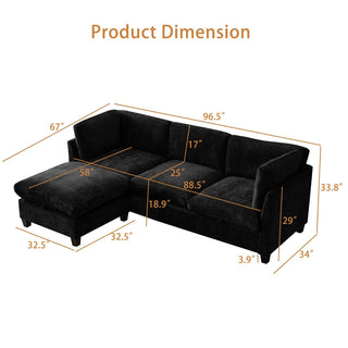 96.5" Sectional Couch Dweva