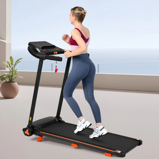 Treadmills for Home, 2.5HP Quiet Folding Treadmill with Heart Rate Sensor, 300lbs Weight Capacity, 7.5MPH, Incline Treadmill With USB Charge Station For Android & Bluetooth Speaker, 6 Shock-Absorbing