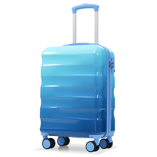 20" Carry-on Luggage with Cup Holder – Lightweight Glossy Hardshell Suitcases with Spinner Wheels, TSA Lock, Airline Approved, 2 Piece Set Dweva
