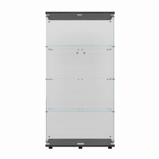 Tempered glass display cabinet,wine cabinet,storage cabinet,file cabinet,with a variety of colors of pat lights,door locks,adjustable floor feet suitable for uneven ground,can be placed anywhere,black Dweva