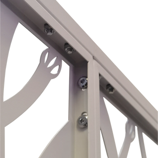 Metal Privacy Screens W3.8Ft X H6Ft Outdoor and Indoor Divider with Free Standing Decorative Privacy Screen for Balcony Patio Garden Room Divider, White Bird Shape Dweva