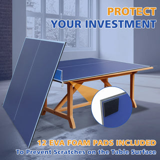 7*4ft Blue Mid-Size Ping Pong Conversion Top Foldable & Portable Table Tennis Table Top for Indoor Games Dweva