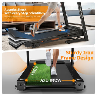 Foldable Treadmill with Incline, Folding Treadmill for Home Electric Treadmill Workout Running Machine, Handrail Controls Speed, Pulse Monitor,APP