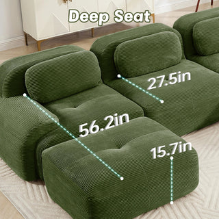 Cove Corduroy Modular Cloud Sectional Sofa Dweva