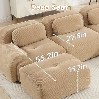 Cove Corduroy Modular Cloud Sectional Sofa Dweva