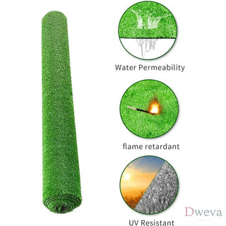 5ft x 10ft Turf Mat for Backyard, Ideal for Garden, Lawn Landscape, Patio, Garden & Balcony - Thick Fake Faux Grass with Rubber Backing & Drainage Holes(Grass height 0.78 inches/2cm) Dweva
