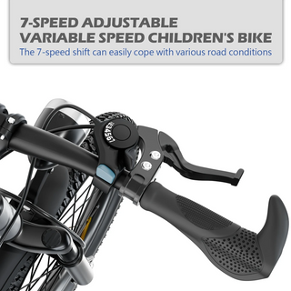 FKZNPJ 20 Inch Kids Mountain Bike for Boys & Girls Ages 7-12 – 7-Speed Gears, Dual Disc Brakes, Shock Absorber Front Fork, LED Light – Silver & Pink Dweva