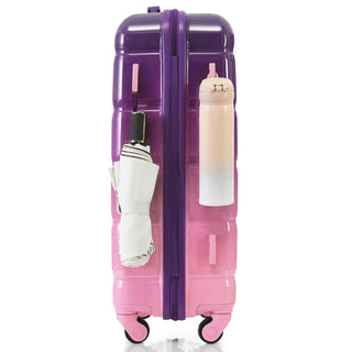Luggage Set of 3, 20-inch with USB Port, Airline Certified Carry-on Luggage , ABS+PC Hard Shell Luggage with Spinner Wheels,purple and pink Dweva