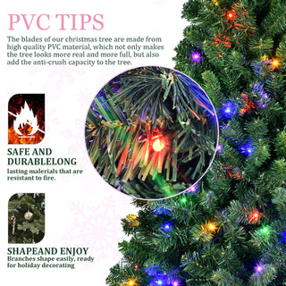 6FT PVC Christmas Tree with 280 WiFi Music Sync LED Lights – App Control, 917 Tips, Hinged Branches, Dual-Color Effects, Metal Stand Dweva