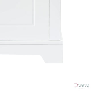 Tall Bathroom Storage Cabinet, Freestanding Storage Cabinet with Two Doors and Adjustable Shelves, Door Shelve Design, MDF Board with Painted Finish, White Dweva