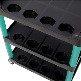 3 Tier Rolling Auto Detail Cart With Wheels,Car Wash Organizer for Detailers Garage, Workshop, Repair Shop, Storage Tool, Green&Black Dweva
