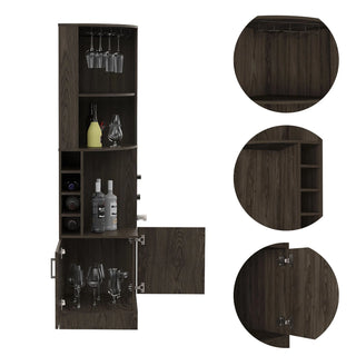Seattle Bar Cabinet, Eight Bottle Cubbies, Two Large Open Shelves Dweva