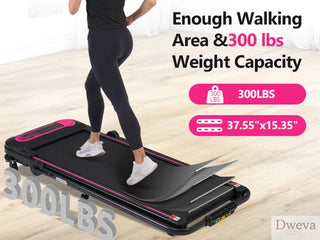 NEW Folding Walking Pad Under Desk Treadmill for Home Office -2.5HP Walking Treadmill With Incline 0.5-7.5MPH 300LBS Capacity Treadmill for Walking Running - Two Ways to Adjust Speed Dweva