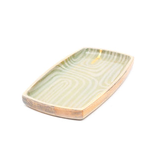 Jakevia Handmade Running Stripes Wooden Platter (Large) Dweva