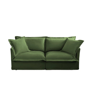 Slipcovered Fluffy Sofa - 2 Seat Dweva