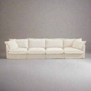 Slipcovered Fluffy Sofa - 4 Seat Dweva
