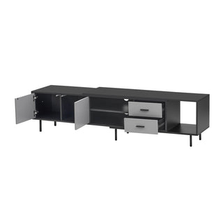 Modern TV Stand for 80'' TV with 2 Doors, Media Console Table, Entertainment Center with Large Storage Cabinet for Living Room, Bedroom