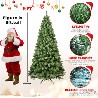 6ft Pre-Lit PVC Christmas Tree with 300 UL Lights, 779 Tips, Auto-Unfold Memory Wire, Easy Assembly with Stable Metal Stand – Full Artificial Holiday Tree Dweva