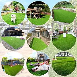 5ft x 10ft Premium Artificial Turf Mat with Drainage Holes. Thick Fake Grass with Rubber Backing, Ideal for Indoor/Outdoor Pet Areas, Garden, Lawn, Patio & Balcony Decor(Grass height 0.6 inches/1.5cm) Dweva