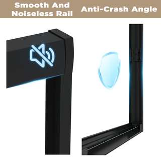 56-60" W × 60" H Tempered Glass with Explosion Proof Film, Aluminum Frame Double Sliding Shower Door, "1/4 (6 mm), Stainless Steel handle, Matte Black Dweva