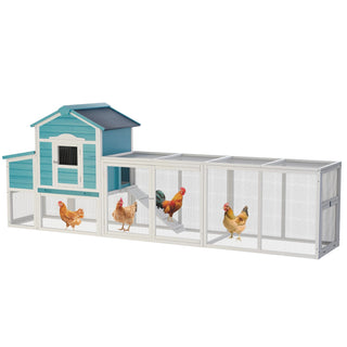 Wooden Chicken Coop with Nesting Box and Free-Range Door, All-Weather Asphalt Roof, Sliding Tray for Easy Cleaning, Large Outdoor Poultry Cage for Chickens, Ducks, and Small Animals Dweva