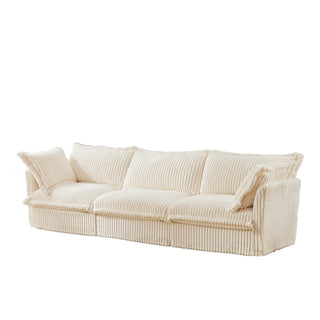 Slipcovered Fluffy Sofa - 3 Seat Dweva