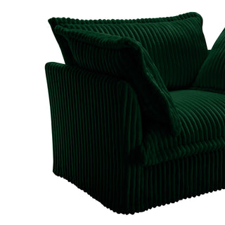 Slipcovered Fluffy Sofa - 3 Seat with Ottoman Dweva